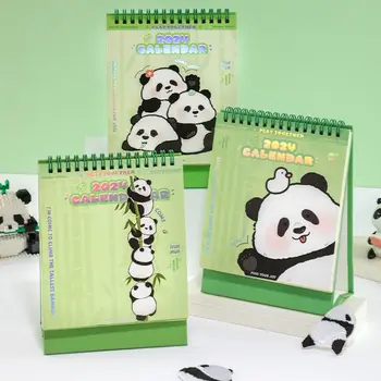 Darbotvarkės Organizatorius Stalinis Kalendorius su Lipdukais Animacinių filmų Panda Stalo Kalendoriai, Stalo Dekoras Lentelė Planuotojas Mokyklos Raštinės Reikmenys