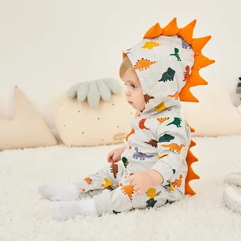 Didmeninė vaikiškų drabužių kūdikiams nuskaitymo drabužių pavasario ins stiliaus kūdikių ir vaikų optikos ilgas rankovėmis kūdikiui su gobtuvu jumpsuits