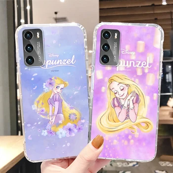 Disney Princesė Rapunzel Skaidrus Telefoną Atveju Huawei P50 P40 30 P20 Lite P Smart Z Pro Plus 2019 2021 Dangtis