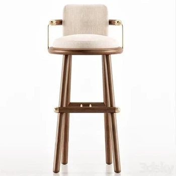 Dizainas Lounge Baro Kėdė Medinis Atgal Tuštybės Ramsčių Baro Taburetės Nemokamas Pristatymas Sustiprinti Cadeira Ergonomica Restoranas Baldai