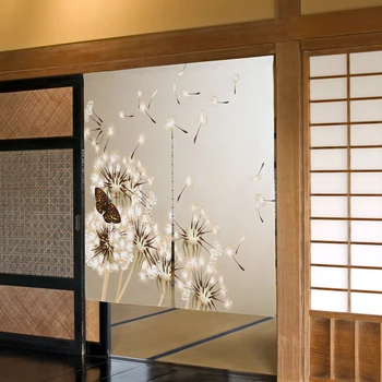 Drugelis Žiedų, Augalų Kiaulpienių Durų Užuolaidos Japonų Stiliaus Virtuvės Pertvara, Užuolaida Apklotai Įėjimo Kabo Pusė-Užuolaidos