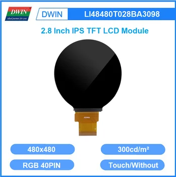 DWIN 2.8 Colių 300nit Apskrito IPS TFT LCD Ekranas Modulis RGB 50PIN OCA Išlyginimo Capacitive Touch ESP32 LI48480T028BA3098