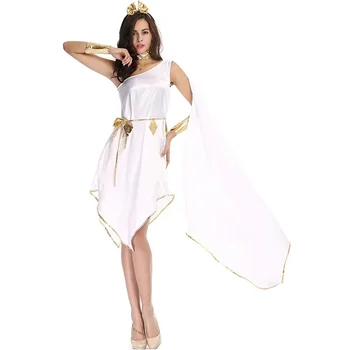 Egipto Skraiste Cosplay Išgalvotas Šalis Dress Lady Karnavalas Helovinas Senovės Graikų Deivė Atėnė Kostiumas Nesimetriškas