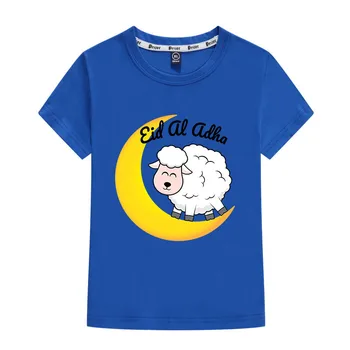 Eid Mubarakas Moon Star Marškinėliai Vaikams 100% Medvilnės, trumpomis Rankovėmis T-shirt Kūdikių Berniukų Ramadanas Apdailos Drabužius Paauglių mergaičių Vasaros Marškinėlius
