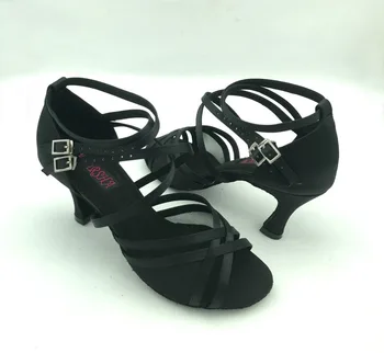 Fashional moterų lotynų šokių batai, šokių bateliai salsa šokių bateliai tango & vestuvių batai 6208B-BLK
