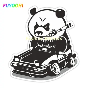 FUYOOHI Žaisti Lipdukai Panda Automobilio, Kad Savo Automobilį išsiskirti su Kūrybine Automobilio Lipdukas, skirtas Bamperis Langą Nešiojamas Motociklas