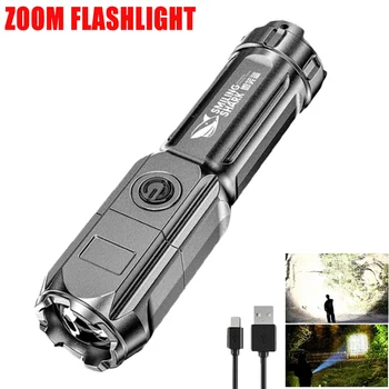 Galingas Priartinimas LED Žibintuvėlis 100000 Liumenų Taktinis Žibintuvėlis USB Įkrovimo 18650 Nešiojamų Žvejybos, Medžioklės Pėsčiųjų LED Žibintuvėlis