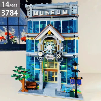 Gatvės Vaizdas Miesto Šiuolaikinio Mokslo Muziejaus Pastato Blokus Kūrybos Ekspertas Dinozaurų Muziejus Modelis Plytų Žaislus Berniukui Gimtadienio Dovana