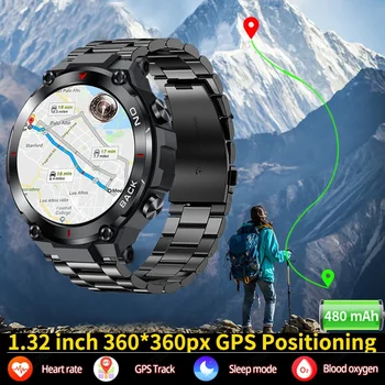 GPS Smart Watch Vyrai Lauko Sporto, Sveikatingumo Apyrankę, Širdies ritmas, Kraujo Spaudimas Laikrodis IP68 Vandeniui Smartwatch 
