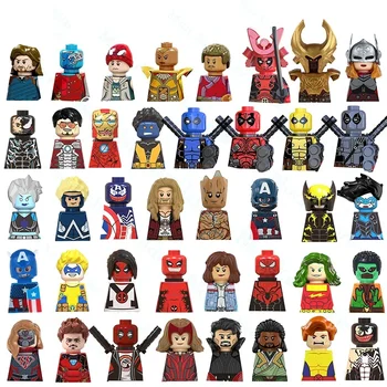 Gražus Pastatas Blocksmini blokai Kapitonas Amerika, Geležinis Žmogus Daktaras Keista Deadpool mini plytų Veiksmų skaičiai vaikai mini žaislus 1