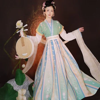 Hanfu Xunzi Pusė Rankovės Juosmens Hanfu Moterų Kinijos Tradicinės Han Elementas, Antikvariniai Klostuotas Sijonas Pavasario ir Vasaros Moterų Drabužiai