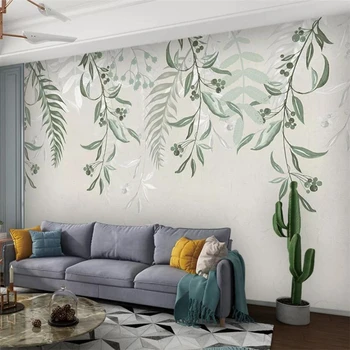 Individualizuotos fono paveikslėlį 3d freskos papel de sumalti Amerikos Šiaurės Europos mažų šviežių augalų TV foną tapetai, dekoratyvinis dažymas
