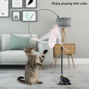 Interaktyvi Katė Žaislas Juokinga Modeliavimas Plunksnų Paukščiui su Varpeliu Cat Stick Žaislas Kačiukas Žaisti Kibinimas Lazdelė Žaislas Katė Prekes
