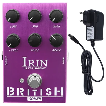 IRIN AN-31 Elektrinės Gitaros Efektų Pedalas Overdrive Iškraipymo Amp Analoginės Klasikinis Britų Roko Tiesa Apeiti Gitara Priedai