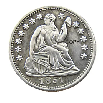 JAV 1851P/O Laisvės Sėdi Pusė Cento Žvaigždės Aversas Kopijuoti Monetas