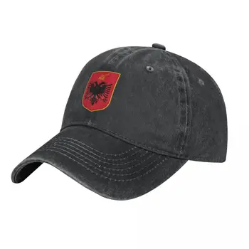 Juokinga herbas Albanija Beisbolo kepuraitę medvilnės Skrybėlės Reguliuojamas Skrybėlių Mados Atsitiktinis Bžūp Sunkvežimio vairuotojas Hat