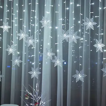 Kalėdų LED Apdaila Žibintai Pasakų Miegamasis String Girliandą Apšvietimo Užuolaidų Žiburiai kalėdų vakarėlį lauko žibintai