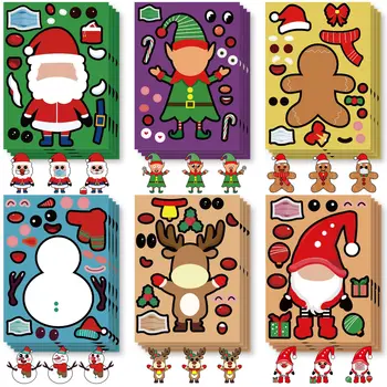 Kalėdų Lipdukai Vaikams Ornamentu Urmu Mielas Kalėdų Lipdukai Turas Asortimentą, Holiday Santa Sniego Elnių Lipdukai