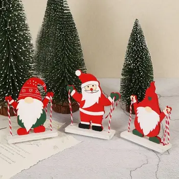 Kalėdų Medinės Dekoracijos Slidinėjimas Santa Claus Papuošalai Atostogų Vitrinos Dovanos