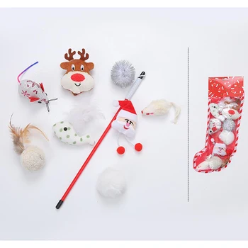 Kalėdų Tema Kačių Žaislai Daugelyje Dizaino, Mažų Kačių Žaislai Su Žvangučiais Įdarai Santa Kalėdų Eglutės Sniego Nauja Serija, Kačių Žaislas