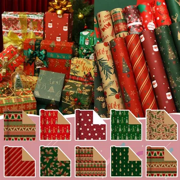 Kalėdų Vyniojamasis Popierius Kalėdų Elementų Surinkimo vienpusis Vyniojamasis Popierius 70cmX50cm decoración hogar Šaliai Dekoro