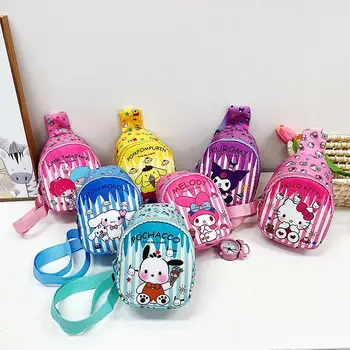 Kawaii Sanrio Kuromi Mano Melodija Cinnamoroll Hello Kitty Pochacco Animacinių Filmų Mielas Lengvas Krūtinės Maišelį Crossbody Maišą Nešti Maišą