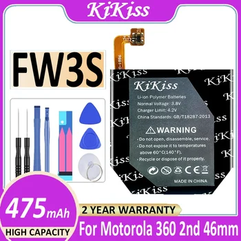 KiKiSS FW3S FW3L Baterija Motorola Moto 360 2 42mm Žiūrėti /moto 360 2 46mm SNN5962A Batteria + Nemokamas Įrankiai