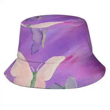 Kilimo Kibiro Kepurę Paplūdimio Turizmo Skrybėlės Kvėpuojantis Saulės Bžūp Drugeliai Rožinė, Violetinė Kilimo Pavasario