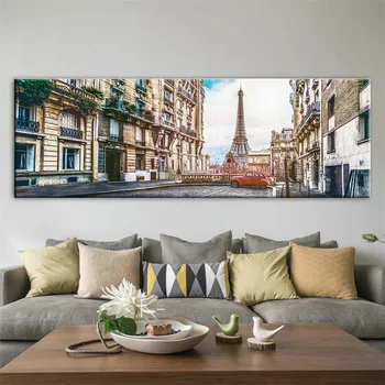 Kraštovaizdžio Paryžiaus Eifelio Bokštas Drobės Tapybos Panorama Saulėlydžio Peizažas Plakatai ir Spausdina Sienos Menas Nuotraukas, Namų Dekoro be Rėmelio