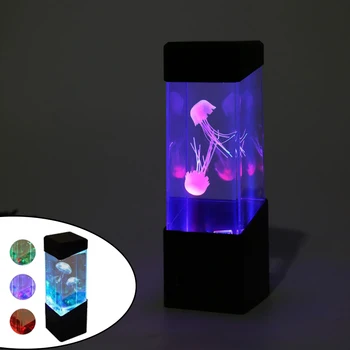 Kūrybos Medūzos Žibintas 3D LED Nakties Šviesa 7 Spalvų Akvariumo Bakas Stalo Lempa Namų Miegamojo Dekoras Apšvietimas Vaikų Dovanų
