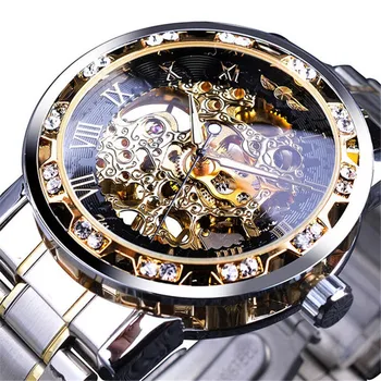 Laikrodžiai Vyrams, Atsitiktinis Mechaninė Romos Mados Nerūdijančio Plieno Diržas Akių Dirželiu Laikrodis Laikrodis Relogio Masculino