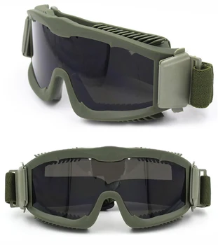 Lauko medžioklės anti-rūko ir vėjo CS mokymo oro pistoletas šaudymo, apsauginiai akiniai Vyrų kariniai taktiniai akiniai, 3 objektyvai