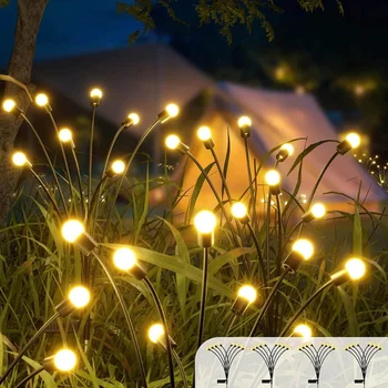 LED Firefly Lempa Saulės Lauko Šviesos Sodo Puošmena Vandeniui Sodas, Veja Fejerverkų Šviesos, Grindų Naujųjų Metų Kalėdų