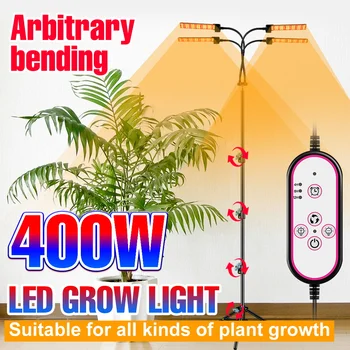 LED Grow Light Visą Spektrą Augalų Lempa 300W 400W LED Laikas Tamsos Augimo Lempos Kambarinių Gėlių Fito Lempa Su Trikojis Stovas