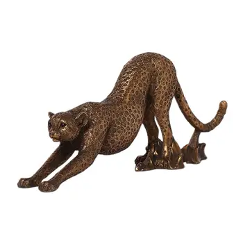 Leopard Formos Skulptūra Ornamentu, Šiaurės Stiliaus Ornamentu Amatų Stendas, skirtas Staliniams Lentelė Studijų Parduotuvė Puošmena