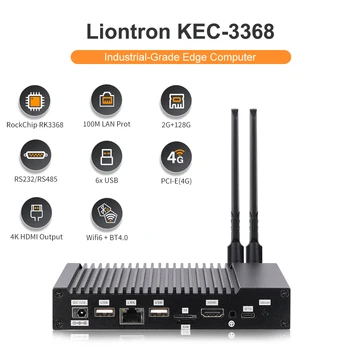 Liontron AI Ventiliatoriaus Mini PC 128G ROM Rockchip Octa Core Pramoninės Klasės Priimančiosios Ethernet, WiFi BT HD 