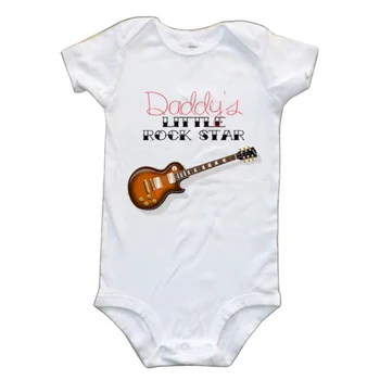 Little Rock Star Gitara Marškinėliai Rock Band Baby Bodysuit Onesie Iš Anksto Sumažėjo Kūdikių Dušas Dovana Nėštumo Skelbimas