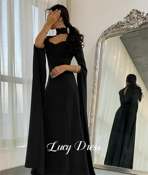 Liucija Eid Al-fitr Malonės Juoda vakarinę Suknelę Skara Elegantiškas Šalis Suknelės Moterims 2024 Prom Dubajaus Prabanga Moterų Moteriška Suknelė