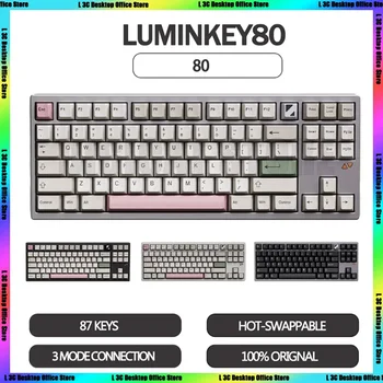 Luminkey80 Mechaninė Klaviatūra Aliuminio Rinkiniai Tris Režimas Hot-swap Tarpinė Struktūra Ergonomika Aksesuaras Kompiuterinių Žaidimų Dovanos