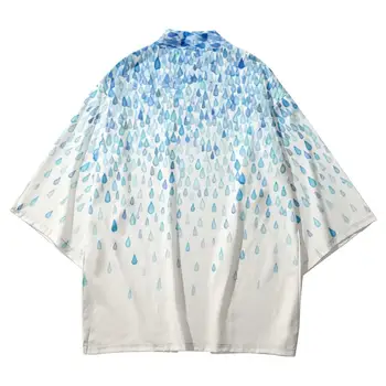 Mados Atsitiktinis Skraiste Megztinis Moterims, Vyrams Harajuku Japonijos Cosplay Marškinėliai Yukata Vasaros Paplūdimio Tradicinių Kimono Haori