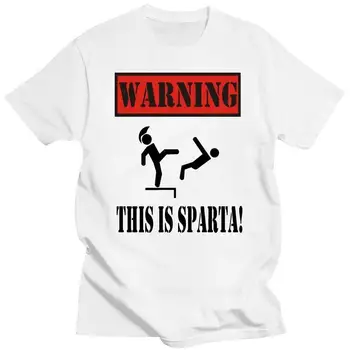 Maglia Įspėjimas Tai Sparta E27 300 Filmų Leonida SinCity Ironiška T-shirt Cotone Vasaros trumpomis Rankovėmis, Naujas Mados Marškinėliai