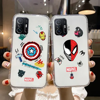 Marvel Spiderman Už Xiaomi Mi 10T 10S 9T 9 SE 8 A3 A2 A1 6X 5X 10 Pastaba Lite Pro Sumaišykite 3 Skaidrūs Telefono dėklas