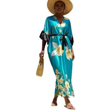 Megztinis Dashiki Afrikos Maxi Suknelė Moterims Batwing Rankovės Prarasti Boubou Afrikos Drabužių Mados Naujų Spausdinti Ilgas Mantijas Afrikos Suknelė