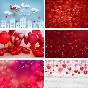 Mehofond Fotografijos Fone Romantiška Valentino Dienos Kaimiškas Medienos Blizgučiai Žibintai Raudona Meilės Širdis Naujagimių Fonas Foto Studija