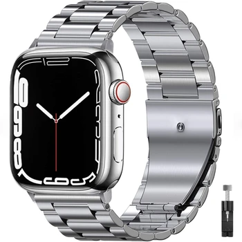 Metalo diržu, Apple watch band 49mm 44mm 40mm 45mm 41mm 38 42mm nerūdijančio plieno išmaniųjų laikrodžių apyrankės iwatch Ultra 8 7 6 5 SE