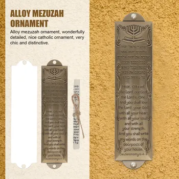 Mezuzah Durų Pažymėkite Dekoro Metalo Žydų Atveju Lydinio Religinių Judaica Hebrajų Palaima Mezuza Namas Šventosios Apnašas Retro Ornamentu