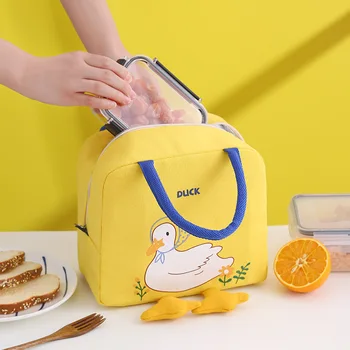 Mielas Geltona Antis pietūs maišą Vaikams Nešiojamų Pikniko krepšiai Išlaikyti šiltas/šaltas Mokyklos Maisto produktų Laikymo Krepšiai