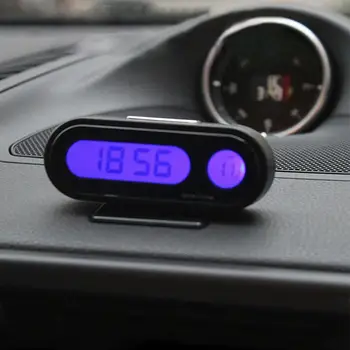 Mini Automobilių Elektroninių Laiko Žiūrėti Auto Laikrodžiai, Šviesos Apšvietimas Optikos LCD Termometras Priedai Ekranas Automobilį Skaitmeninis D3O5