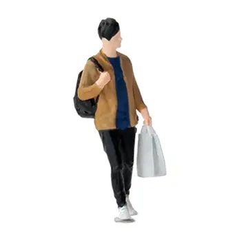 Mini Diorama Gatvės Charakterį Pav kolekcionuojamus daiktus su Kuprine ir Pietūs Krepšiai Modelio Traukiniai Žmonių Skaičiai Peizažas Peizažas