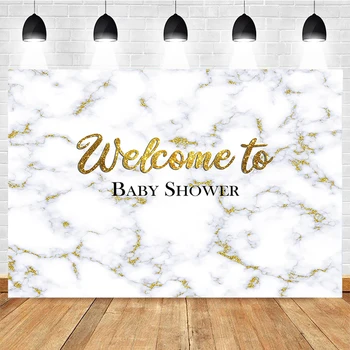 Mocsicka Baby Shower Fotografijos Fone Marmuro, Aukso Ženklu Dekoravimas Style Vaikų Portretas Fone Reklama